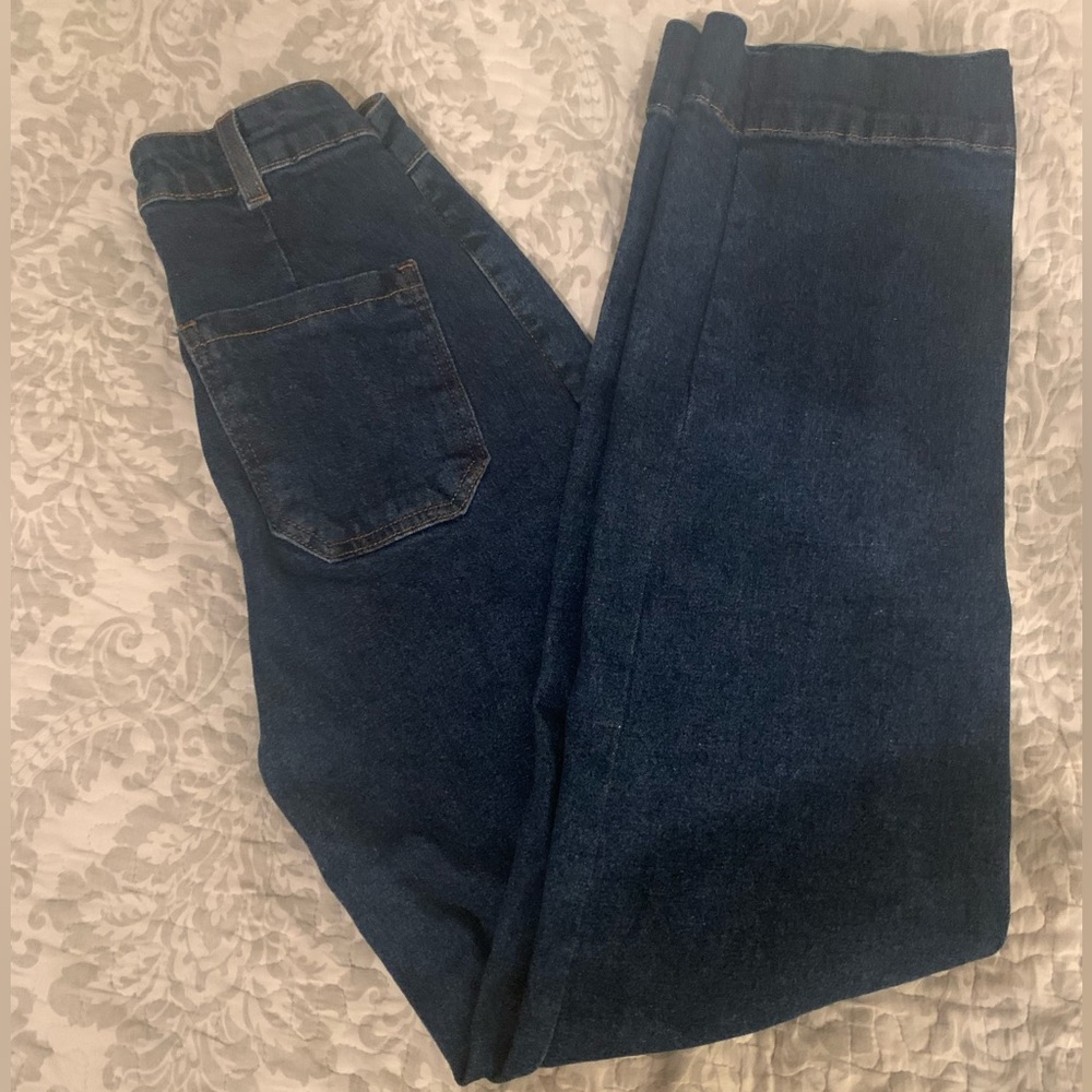 Calca Jeans Blue Wide Leg Slim Jeans
